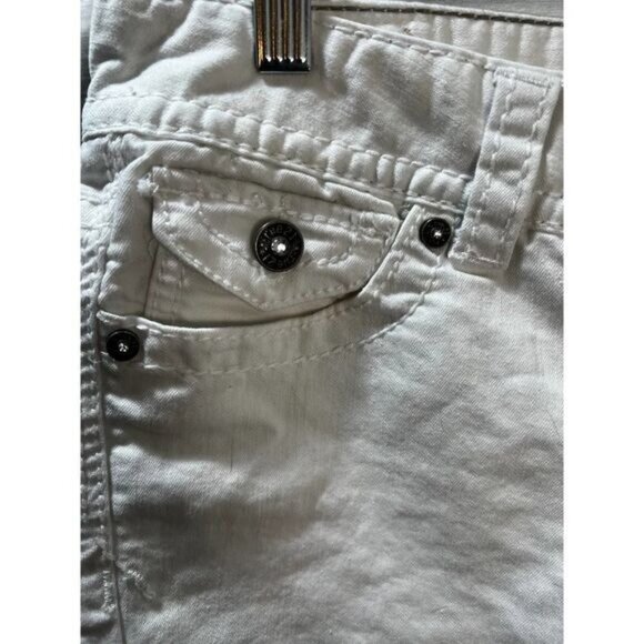 Rue21 Cream Denim Stretch Easy Fit Capri Jeans Size 8 - Picture 6 of 6